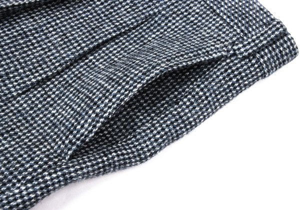 Papas Wool Tweed Two-Pleat Pants Blue/Black Size 54XL