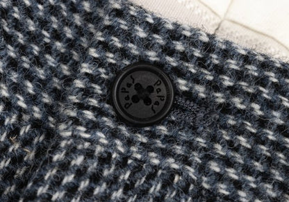 Papas Wool Tweed Two-Pleat Pants Blue/Black Size 54XL