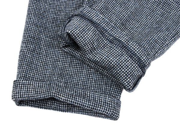 Papas Wool Tweed Two-Pleat Pants Blue/Black Size 54XL