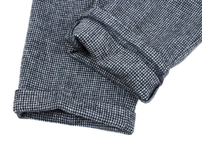 Papas Wool Tweed Two-Pleat Pants Blue/Black Size 54XL