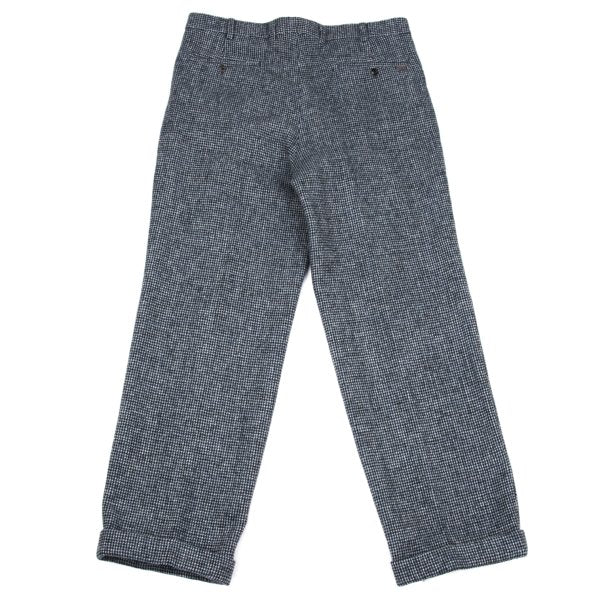 Papas Wool Tweed Two-Pleat Pants Blue/Black Size 54XL