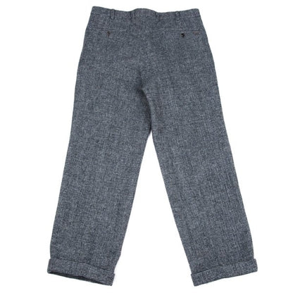 Papas Wool Tweed Two-Pleat Pants Blue/Black Size 54XL