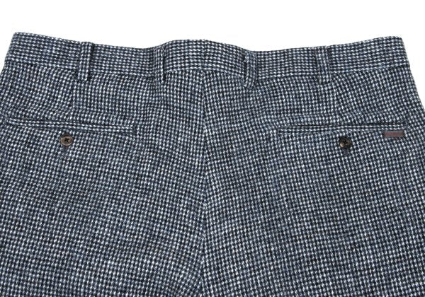 Papas Wool Tweed Two-Pleat Pants Blue/Black Size 54XL