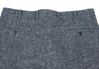 Papas Wool Tweed Two-Pleat Pants Blue/Black Size 54XL