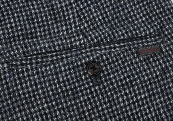Papas Wool Tweed Two-Pleat Pants Blue/Black Size 54XL