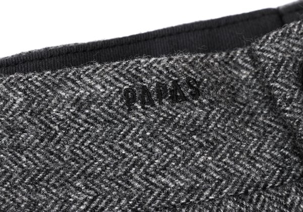 Papas Wool Herringbone Two-Pleat Pants Gray Size LL
