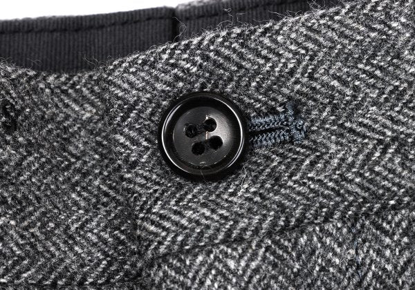 Papas Wool Herringbone Two-Pleat Pants Gray Size LL