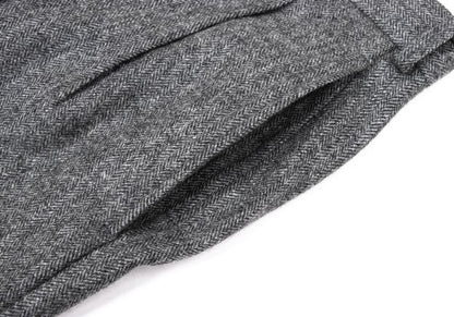 Papas Wool Herringbone Two-Pleat Pants Gray Size LL