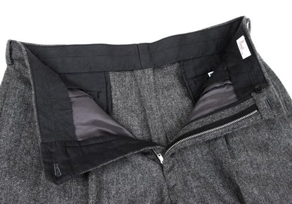 Papas Wool Herringbone Two-Pleat Pants Gray Size LL