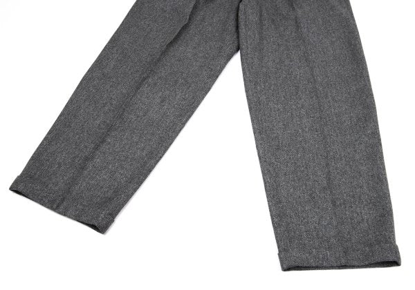 Papas Wool Herringbone Two-Pleat Pants Gray Size LL