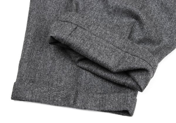Papas Wool Herringbone Two-Pleat Pants Gray Size LL