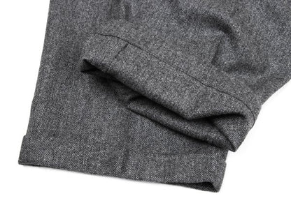 Papas Wool Herringbone Two-Pleat Pants Gray Size LL