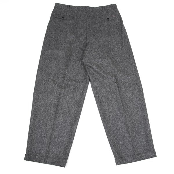 Papas Wool Herringbone Two-Pleat Pants Gray Size LL