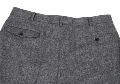 Papas Wool Herringbone Two-Pleat Pants Gray Size LL