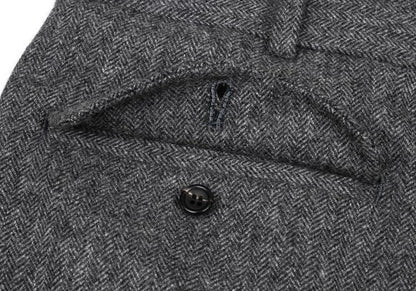 Papas Wool Herringbone Two-Pleat Pants Gray Size LL