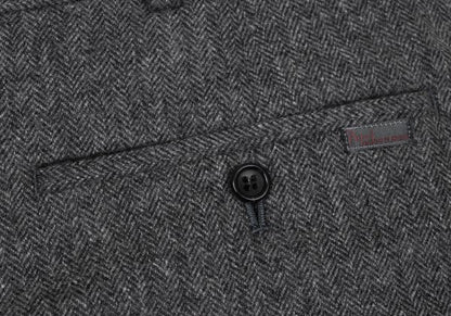 Papas Wool Herringbone Two-Pleat Pants Gray Size LL