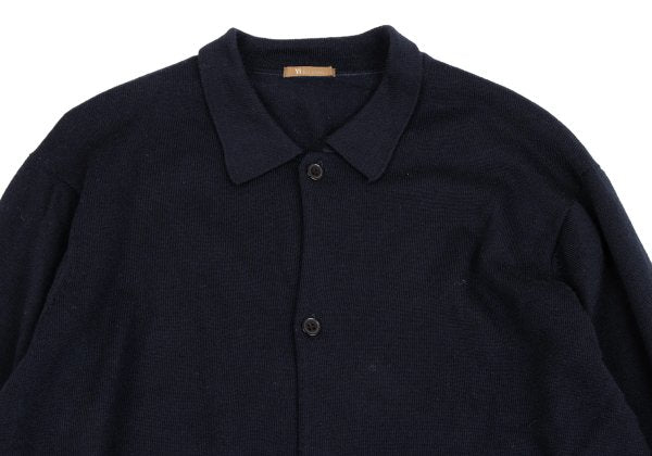 Y's for men Blue Wool Knit Shirt Size M