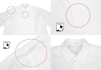Y's for men Fly Front Cotton Long Sleeve Shirt White Size L