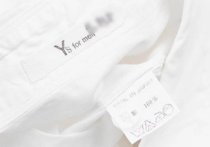 Y's for men Fly Front Cotton Long Sleeve Shirt White Size L