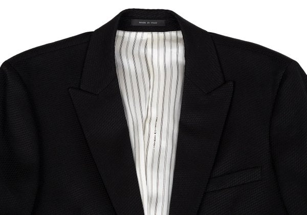 EMPORIO ARMANI Black Peaked Lapel Wool Blend Jacket Size 52