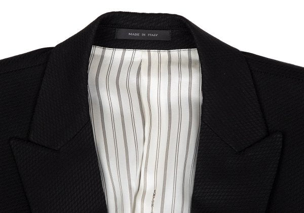 EMPORIO ARMANI Black Peaked Lapel Wool Blend Jacket Size 52