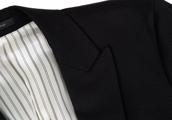 EMPORIO ARMANI Black Peaked Lapel Wool Blend Jacket Size 52