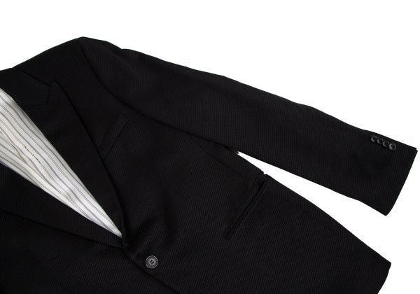 EMPORIO ARMANI Black Peaked Lapel Wool Blend Jacket Size 52