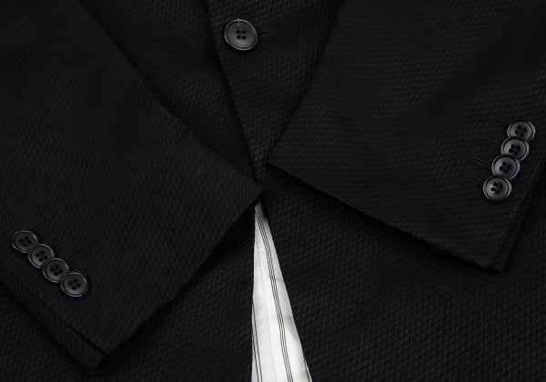 EMPORIO ARMANI Black Peaked Lapel Wool Blend Jacket Size 52