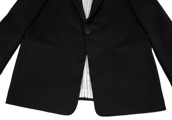 EMPORIO ARMANI Black Peaked Lapel Wool Blend Jacket Size 52