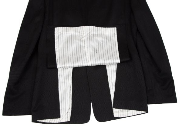 EMPORIO ARMANI Black Peaked Lapel Wool Blend Jacket Size 52