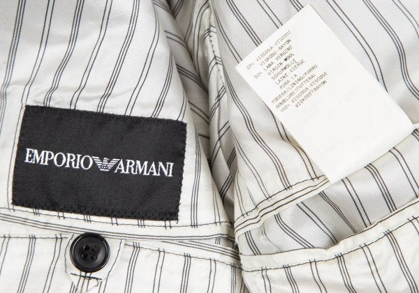 EMPORIO ARMANI Black Peaked Lapel Wool Blend Jacket Size 52