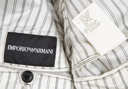 EMPORIO ARMANI Black Peaked Lapel Wool Blend Jacket Size 52