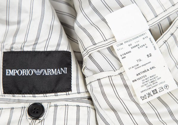 EMPORIO ARMANI Black Peaked Lapel Wool Blend Jacket Size 52