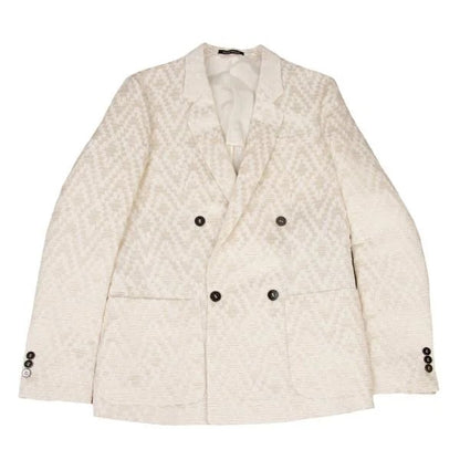 EMPORIO ARMANI Poly Blend Double Jacket Ivory Size 48