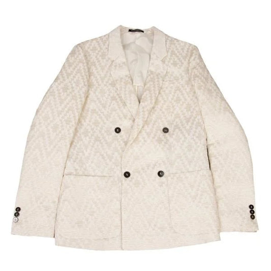 EMPORIO ARMANI Poly Blend Double Jacket Ivory Size 48