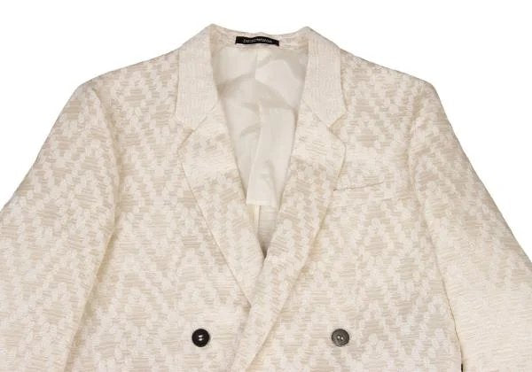 EMPORIO ARMANI Poly Blend Double Jacket Ivory Size 48