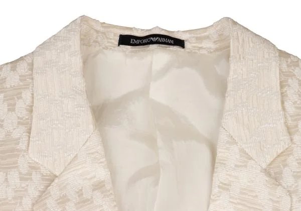 EMPORIO ARMANI Poly Blend Double Jacket Ivory Size 48