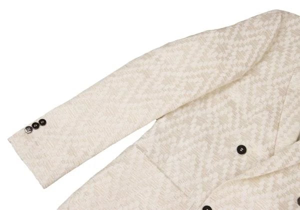 EMPORIO ARMANI Poly Blend Double Jacket Ivory Size 48