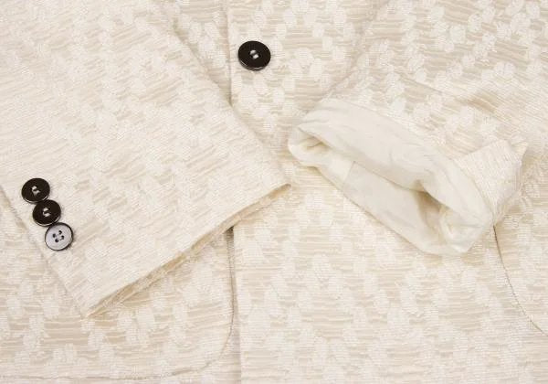 EMPORIO ARMANI Poly Blend Double Jacket Ivory Size 48