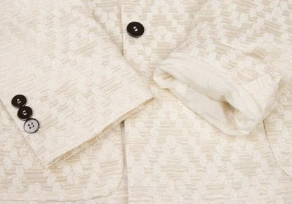 EMPORIO ARMANI Poly Blend Double Jacket Ivory Size 48