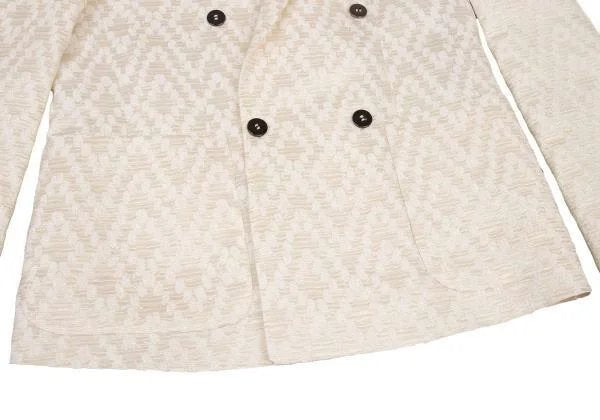 EMPORIO ARMANI Poly Blend Double Jacket Ivory Size 48