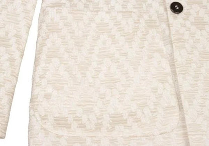 EMPORIO ARMANI Poly Blend Double Jacket Ivory Size 48