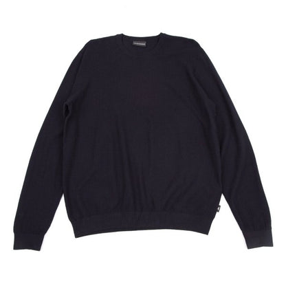 EMPORIO ARMANI Navy Wide Herringbone Knit Sweater Size XXL