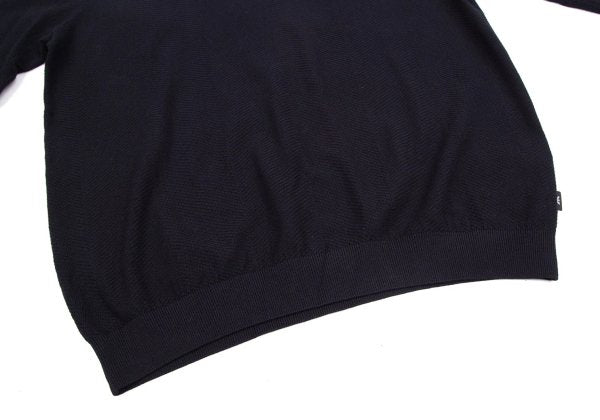 EMPORIO ARMANI Navy Wide Herringbone Knit Sweater Size XXL
