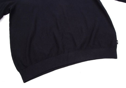 EMPORIO ARMANI Navy Wide Herringbone Knit Sweater Size XXL