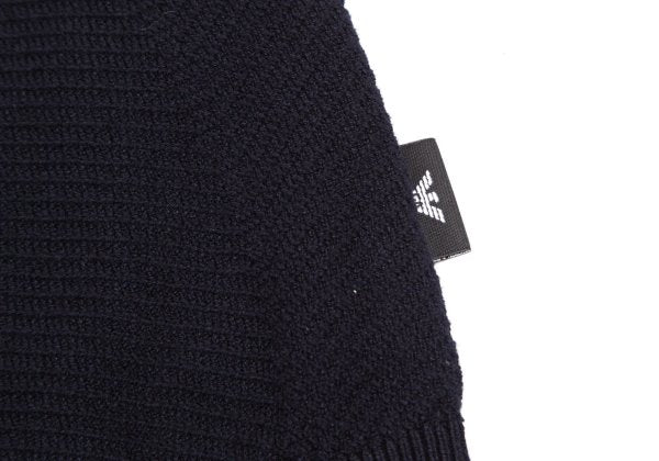 EMPORIO ARMANI Navy Wide Herringbone Knit Sweater Size XXL
