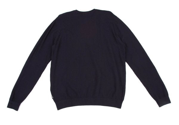 EMPORIO ARMANI Navy Wide Herringbone Knit Sweater Size XXL