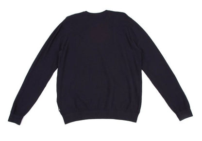 EMPORIO ARMANI Navy Wide Herringbone Knit Sweater Size XXL
