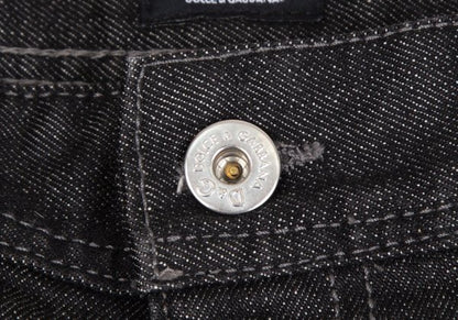 DOLCE&GABBANA Leather Plate Denim Jeans Black Size 33