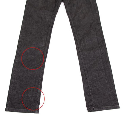 DOLCE&GABBANA Leather Plate Denim Jeans Black Size 33